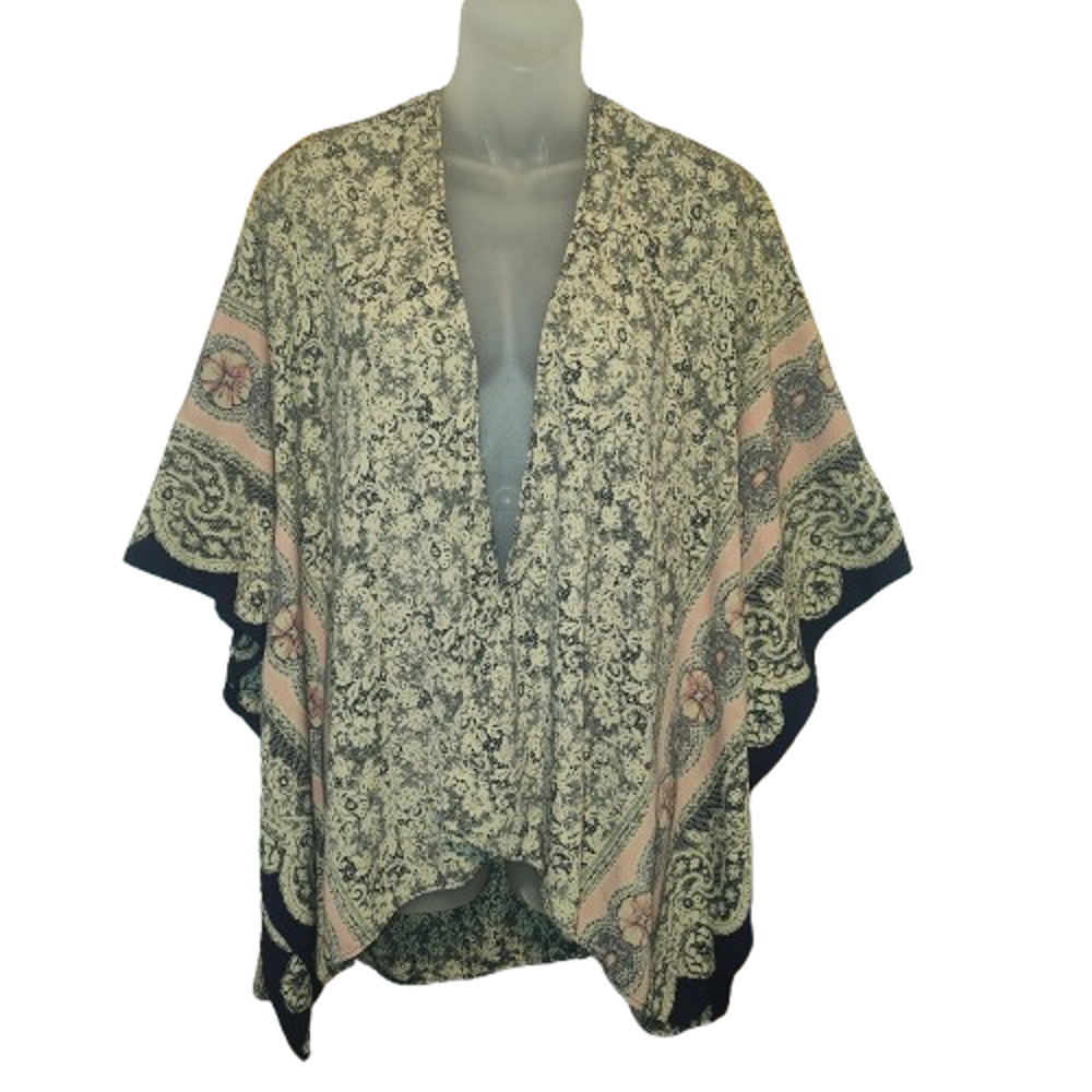 Luz Women’s Multicolor Paisley Floral Open Front Kimono Size XL BG28